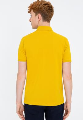 Erkek Koyu Sarı Polo Yaka Basic T-Shirt - 50232303390