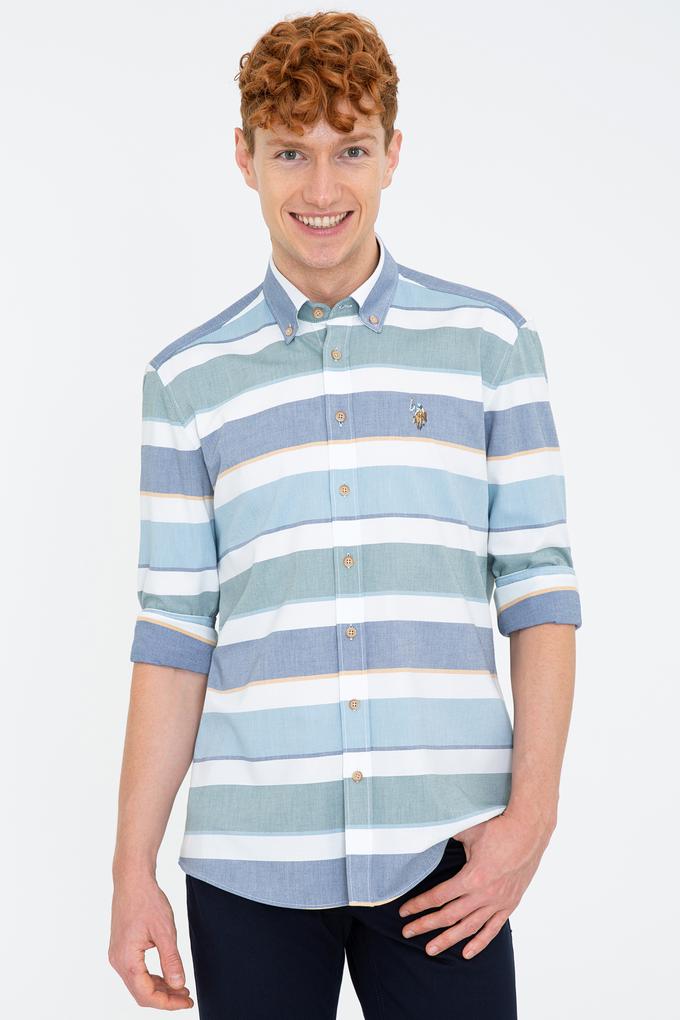 Erkek Koyu Mint Gömlek Uzunkol