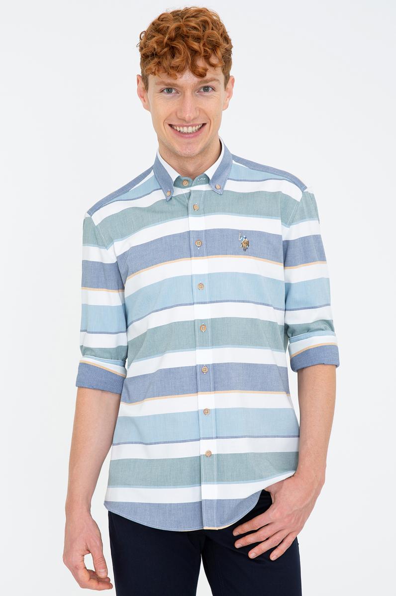 Erkek Koyu Mint Gömlek Uzunkol