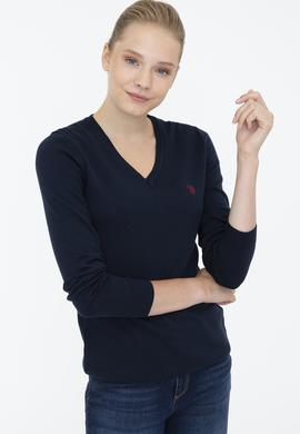 Kadın Lacivert Triko Kazak Basic - 50238141003