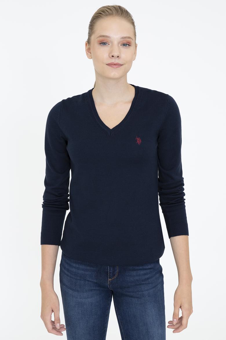 Kadın Lacivert Triko Kazak Basic