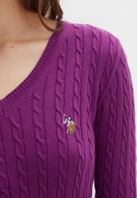 Kadın Mor Triko Kazak Basic - 50224708094