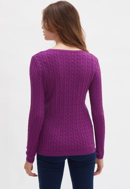 Kadın Mor Triko Kazak Basic - 50224708094