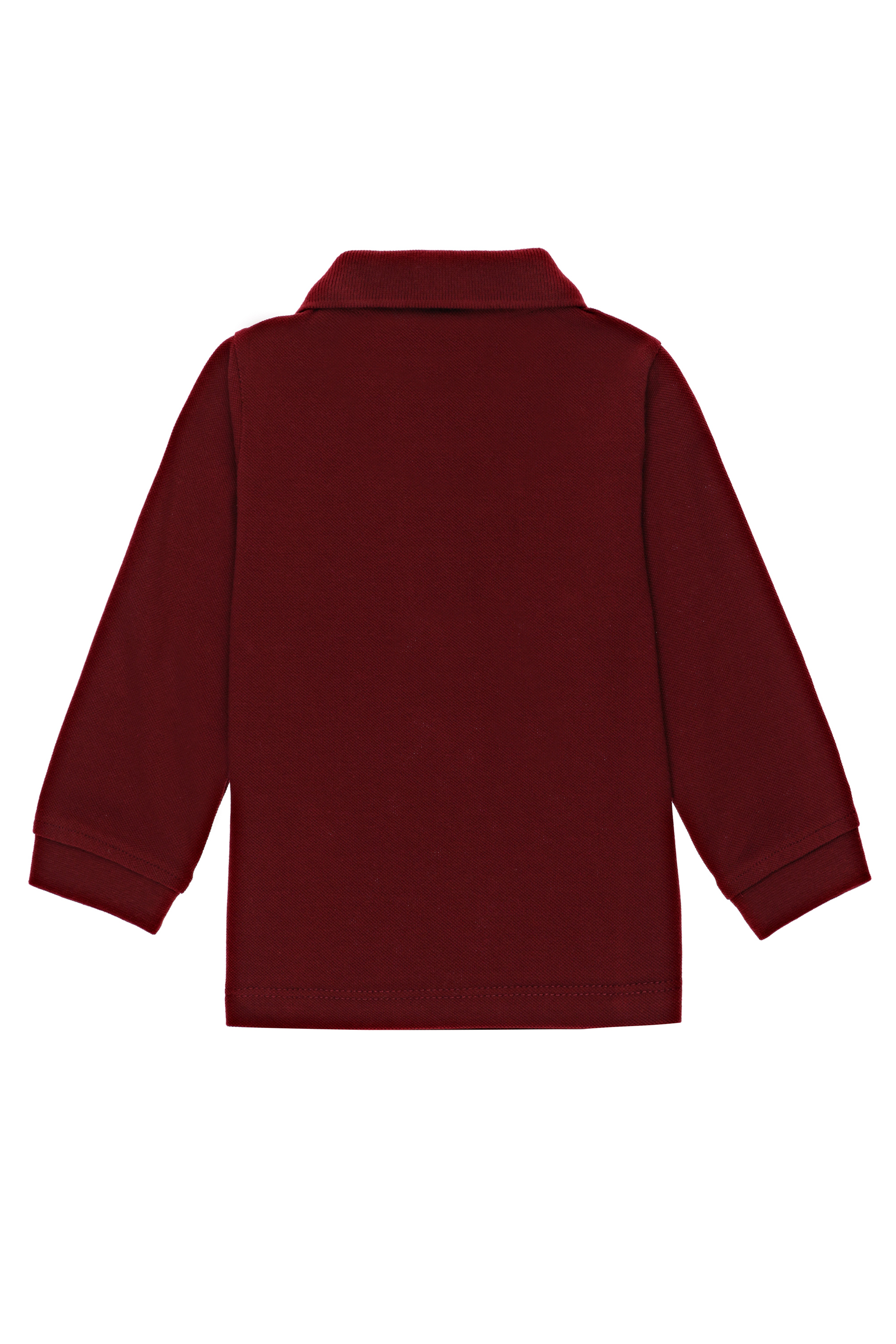 Çocuk Kırmızı Polo Yaka Sweatshirt Basic - Image 2