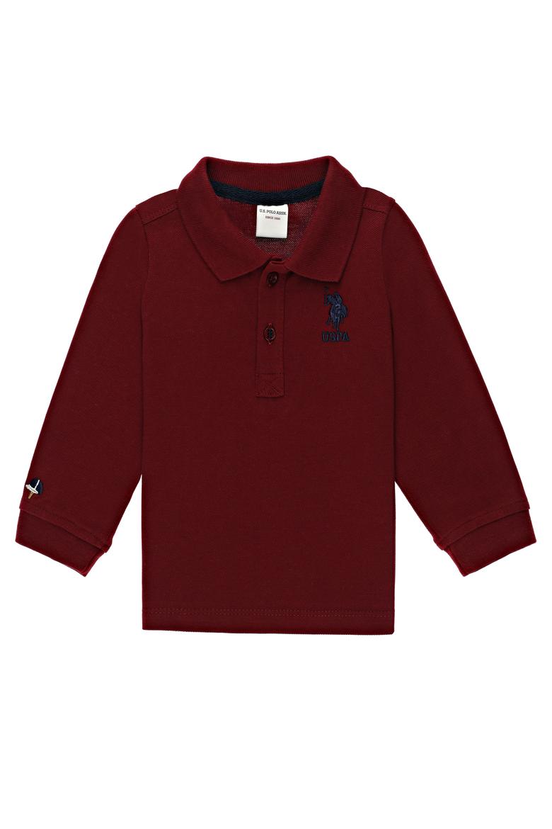 Çocuk Kırmızı Polo Yaka Sweatshirt Basic
