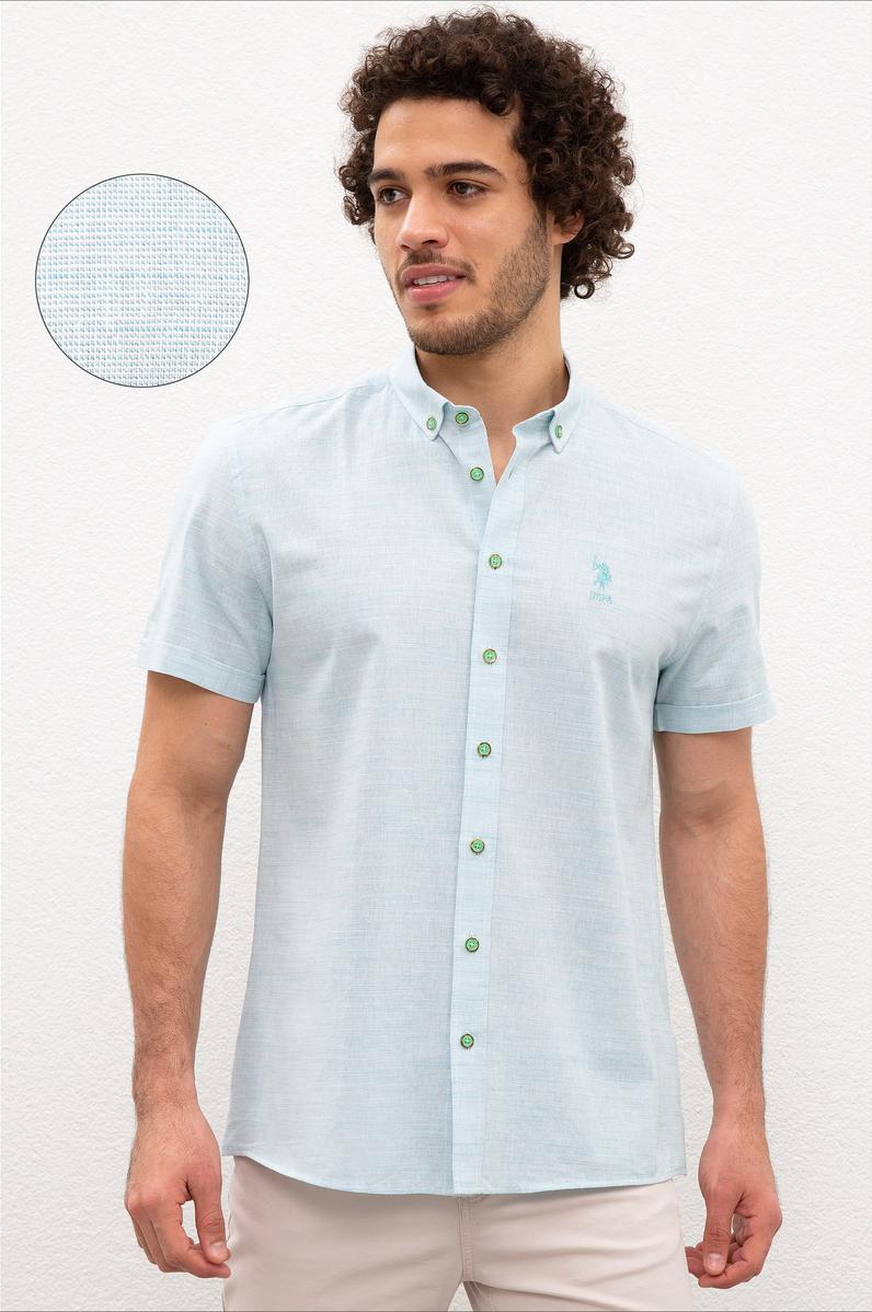 Erkek Yeşil Gömlek Kısakol