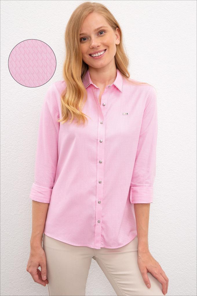 Kadın Pembe Gömlek Uzunkol