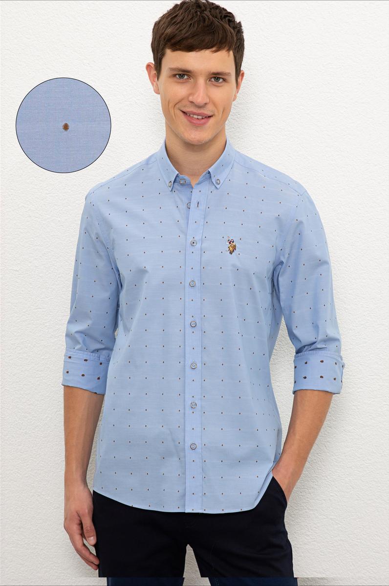 Erkek Açık Mavi Uzun Kollu Gömlek