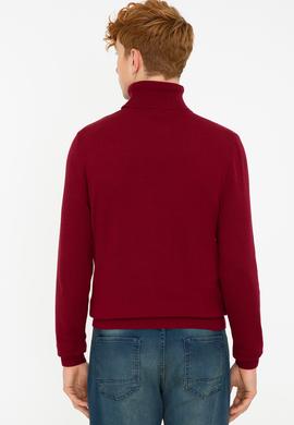 Erkek Bordo Basic Kazak - 50236961015