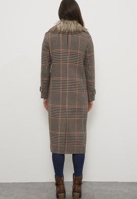 Kadın Kahverengi Kaban Kaşe - 50224658032