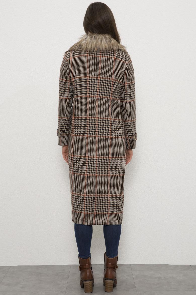 Kadın Kahverengi Kaban Kaşe - 50224658032