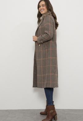 Kadın Kahverengi Kaban Kaşe - 50224658032