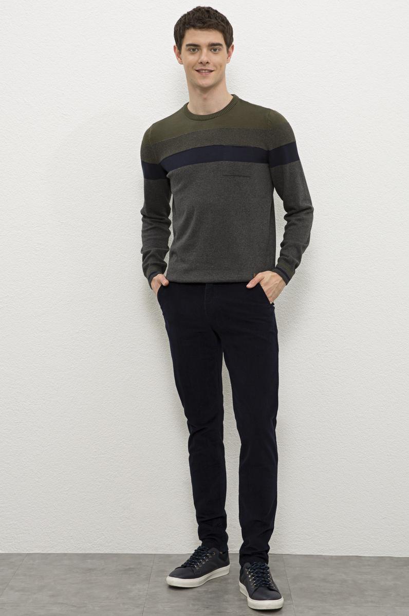 Erkek Lacivert Kanvas Pantolon