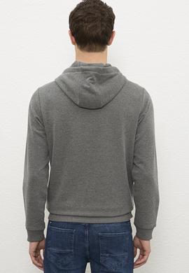 Erkek Antrasit Melanj Kapüşonlu Sweatshirt - 50225374026