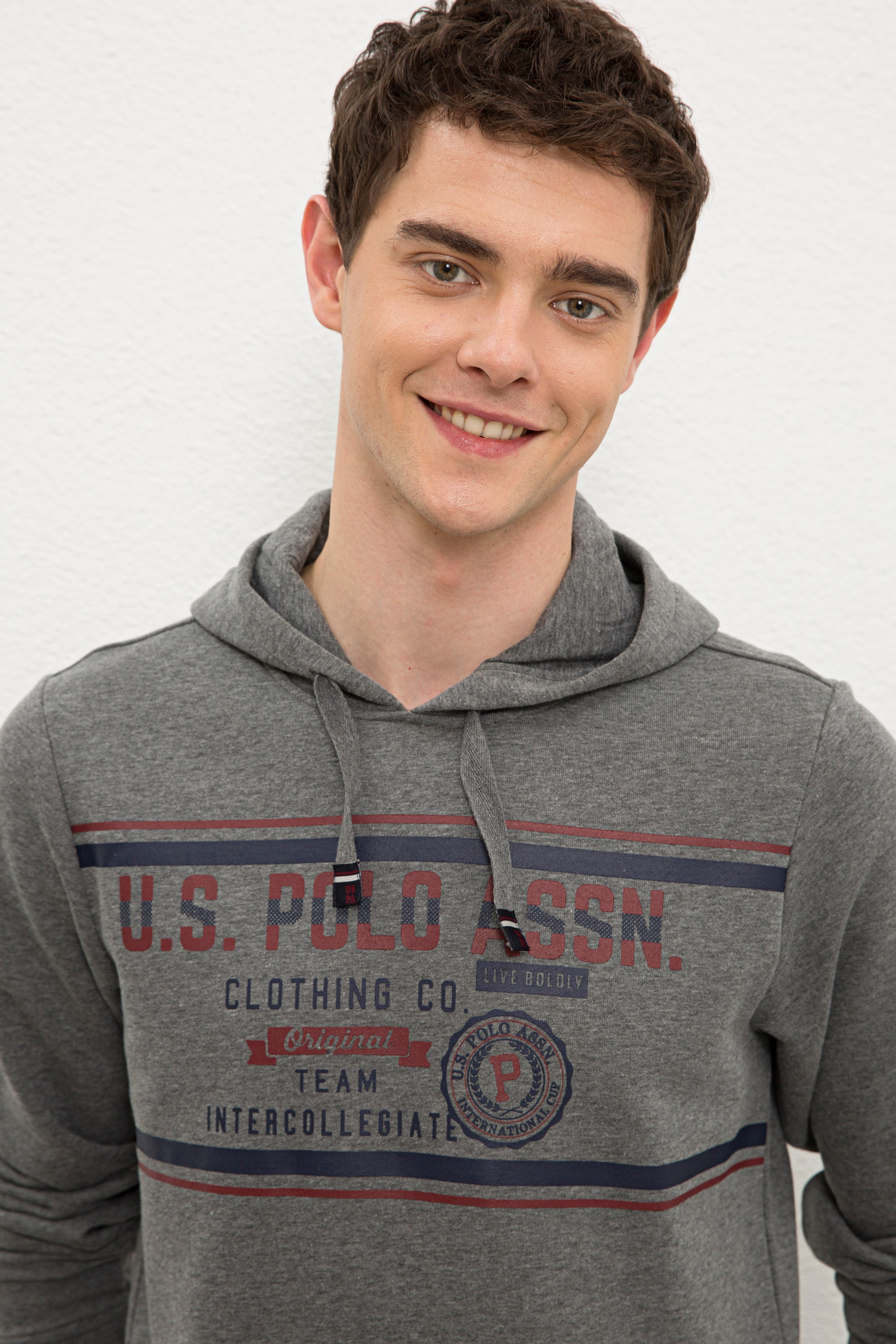 Erkek Antrasit Melanj Kapüşonlu Sweatshirt - Image 2