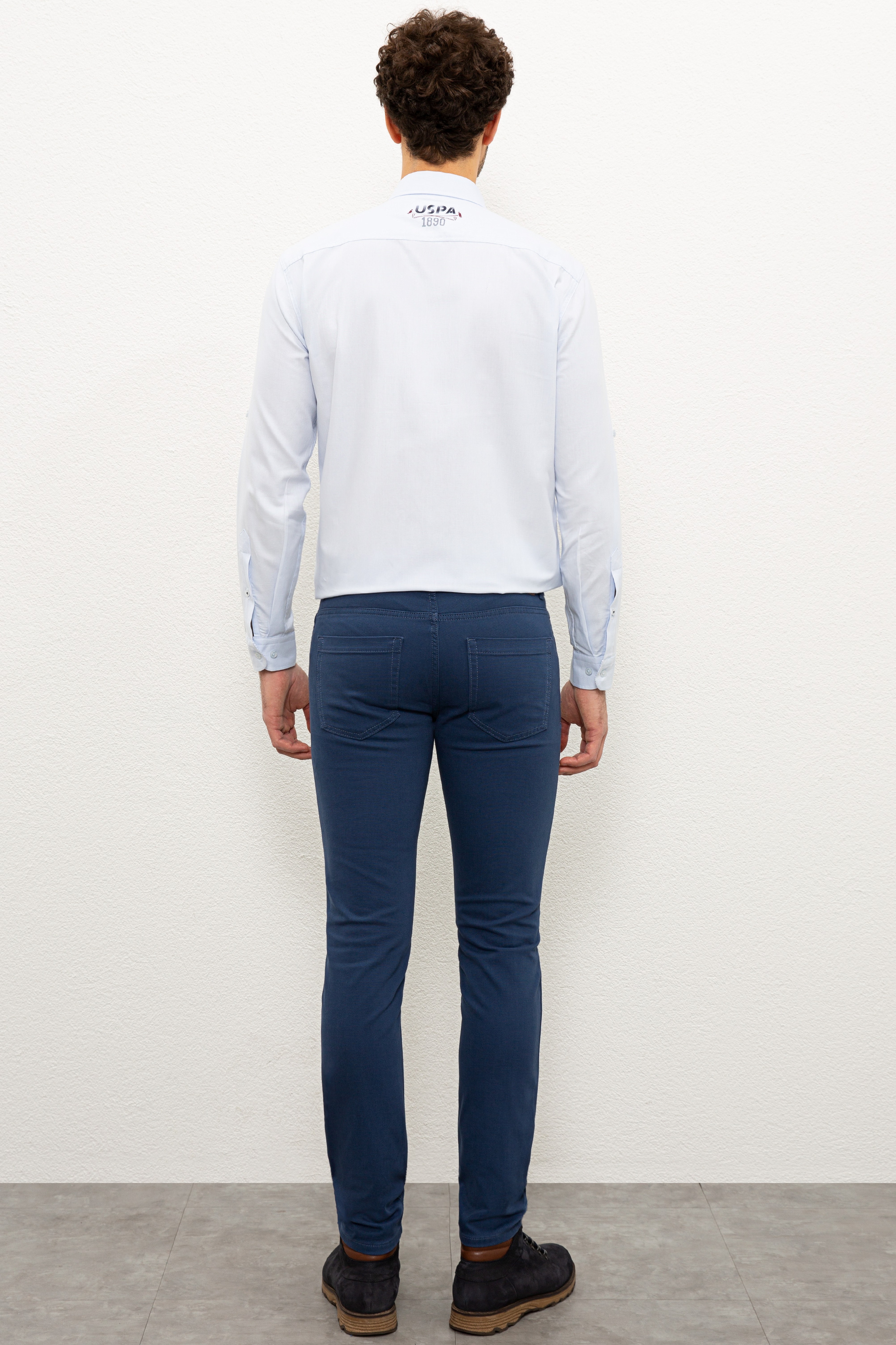 Erkek İndigo Kanvas Pantolon - Image 3
