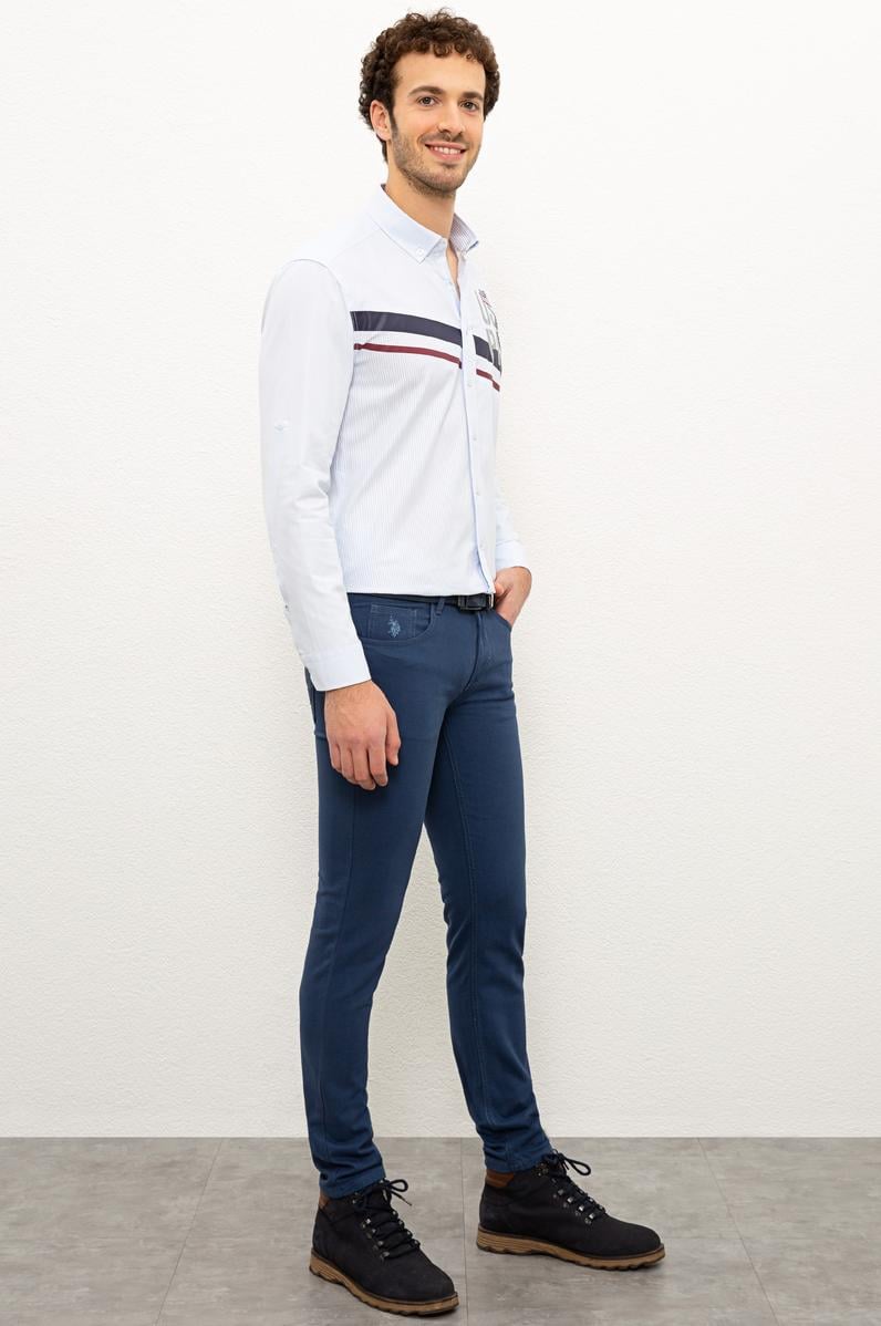 Erkek İndigo Kanvas Pantolon