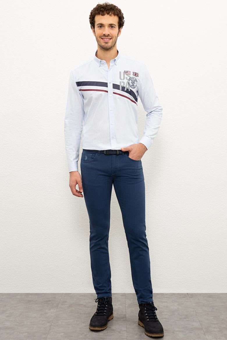 Erkek İndigo Kanvas Pantolon