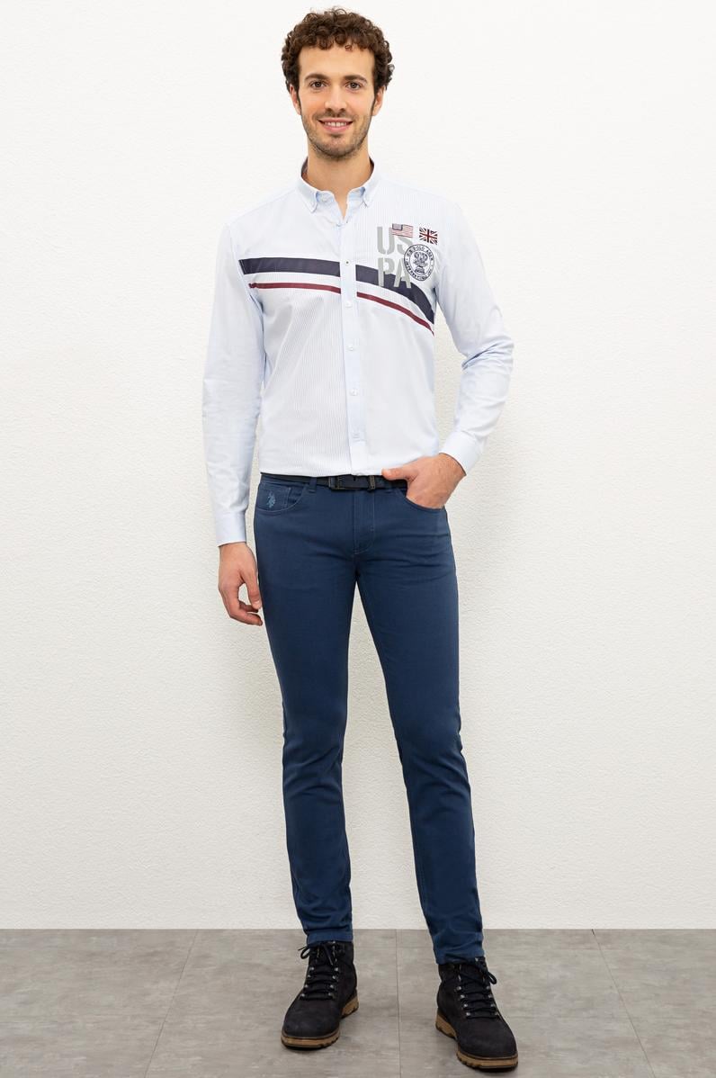 Erkek İndigo Kanvas Pantolon