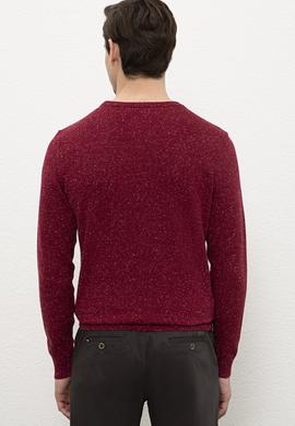 Erkek Bordo Bisiklet Yaka Triko Kazak - 50228648033