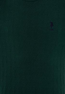 Erkek Koyu Yeşil Bisiklet Yaka Triko Kazak - 50229090007