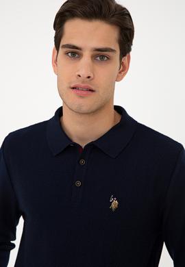 Erkek Lacivert Polo Yaka Triko Kazak - 50229186016
