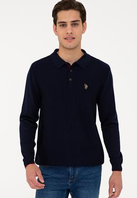 Erkek Lacivert Polo Yaka Triko Kazak - 50229186016