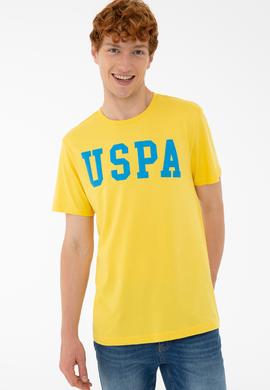 Erkek Açık Sarı Basic Bisiklet Yaka Tişört - 50232300178