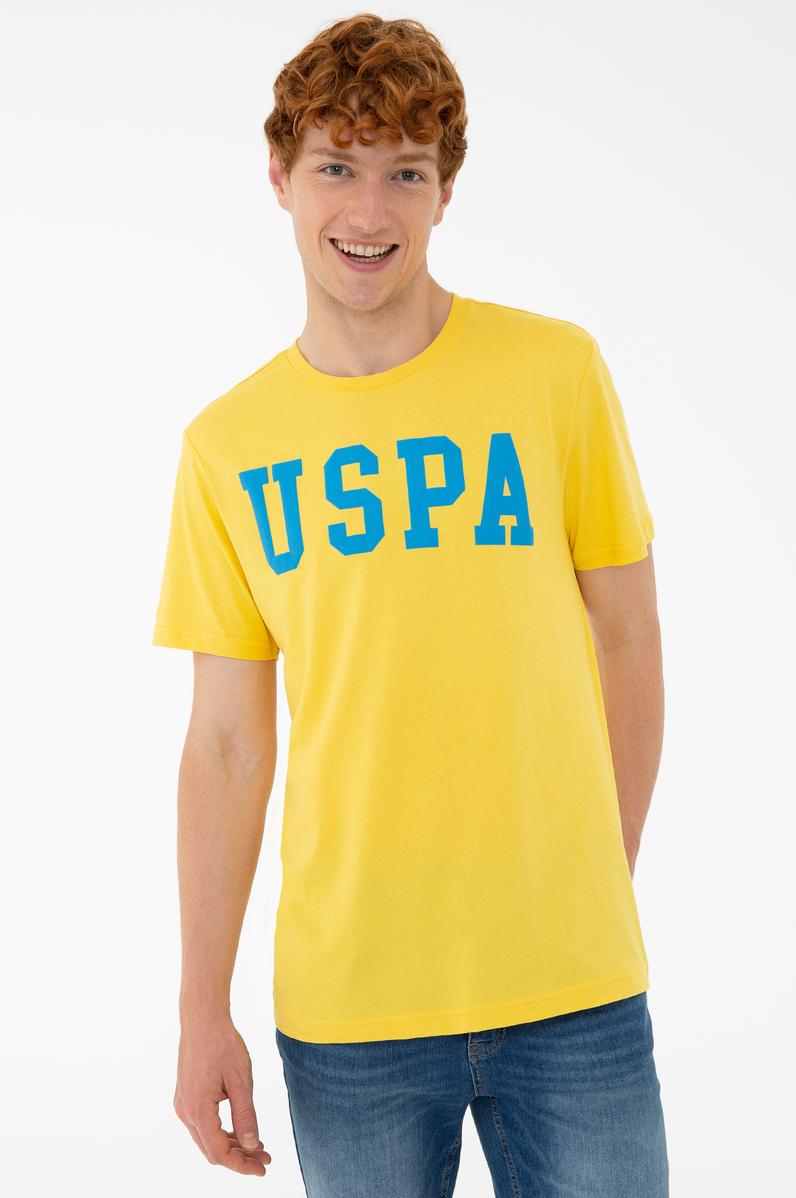 Erkek Açık Sarı Basic Bisiklet Yaka Tişört