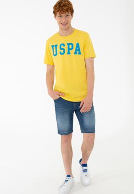 Erkek Açık Sarı Basic Bisiklet Yaka Tişört - 50232300178