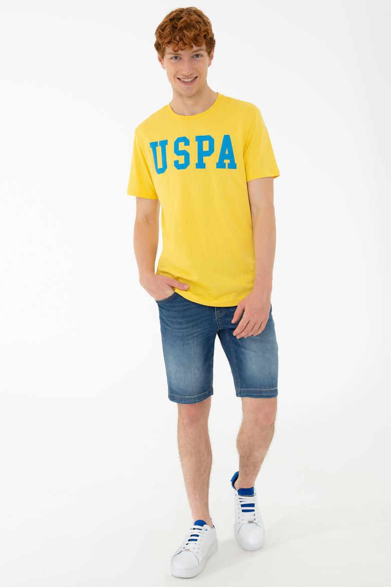 Erkek Açık Sarı Basic Bisiklet Yaka Tişört - 50232300178