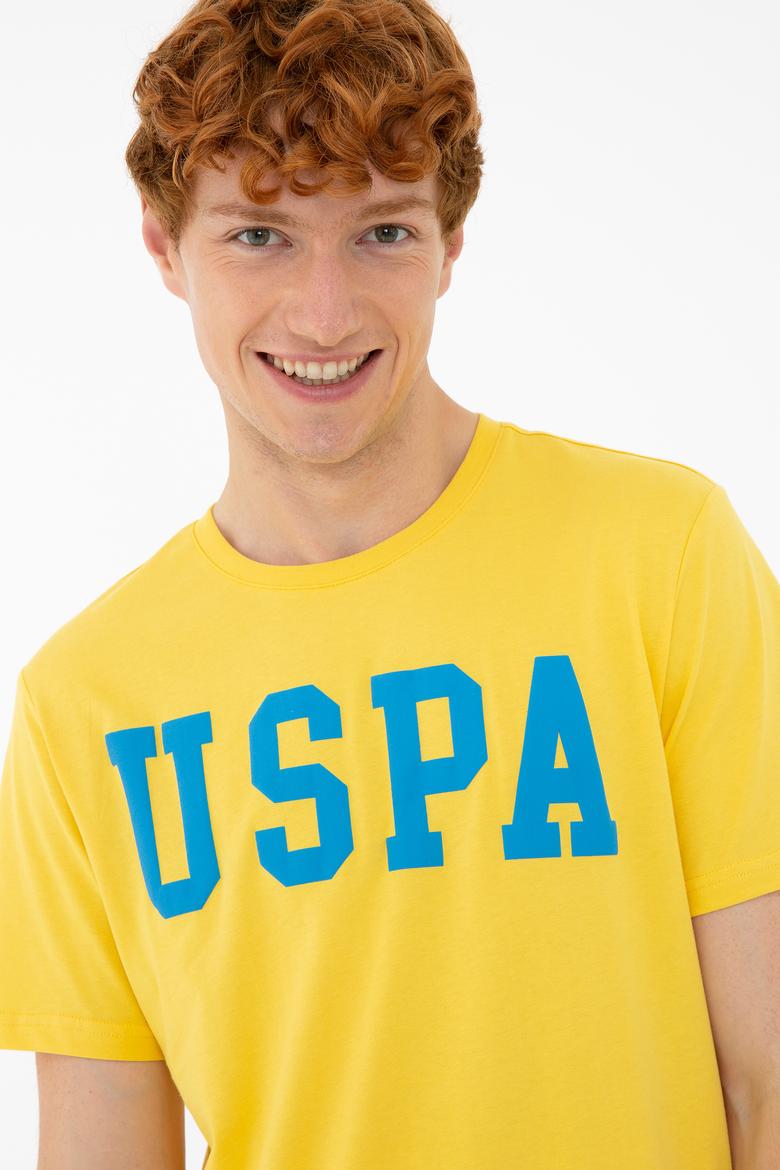 Erkek Açık Sarı Basic Bisiklet Yaka Tişört - 50232300178