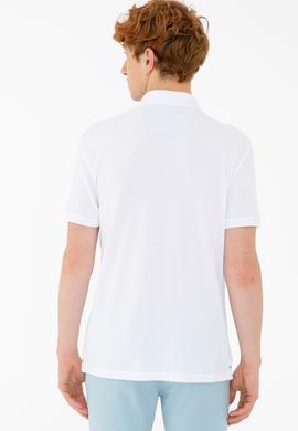 Erkek Beyaz Polo Yaka Basic T-Shirt - 50232311003
