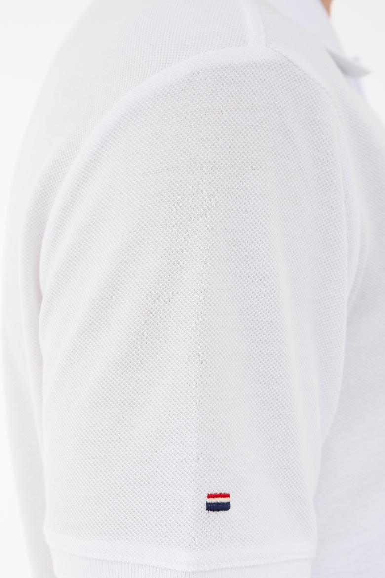 Erkek Beyaz Polo Yaka Basic T-Shirt - 50232311003