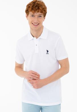 Erkek Beyaz Polo Yaka Basic T-Shirt - 50232311003