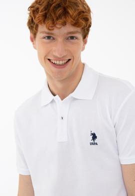 Erkek Beyaz Polo Yaka Basic T-Shirt - 50232311003