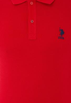 Erkek Kırmızı Polo Yaka Basic T-Shirt - 50232311024