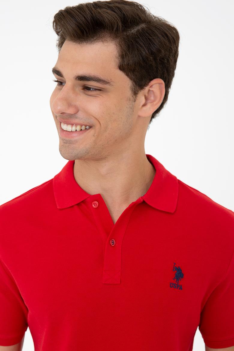 Erkek Kırmızı Polo Yaka Basic T-Shirt - 50232311024