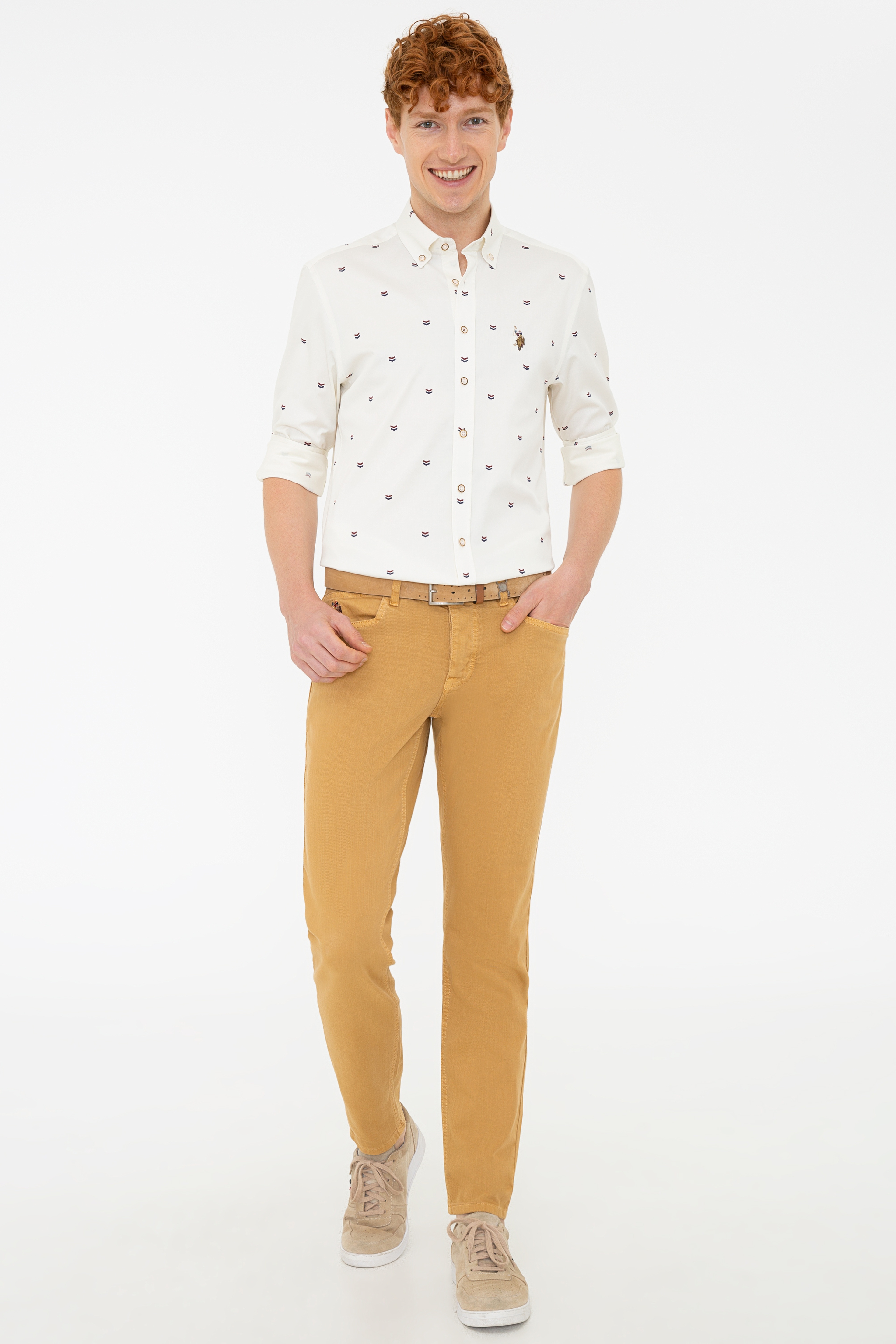 Erkek Hardal Kanvas Pantolon