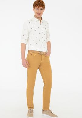 Erkek Hardal Kanvas Pantolon - 50232737021