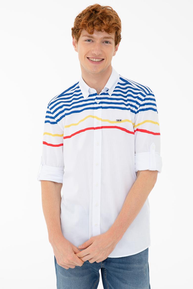 Erkek Beyaz Gömlek Uzunkol