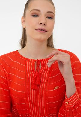 Kadın Kırmızı Uzun Kollu Gömlek - 50234989027