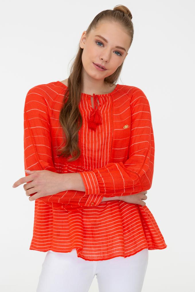 Kadın Kırmızı Uzun Kollu Gömlek