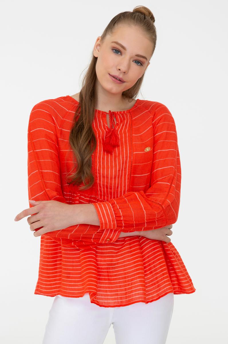 Kadın Kırmızı Uzun Kollu Gömlek