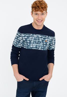 Erkek Lacivert Bisiklet Yaka Sweatshirt - 50236800011