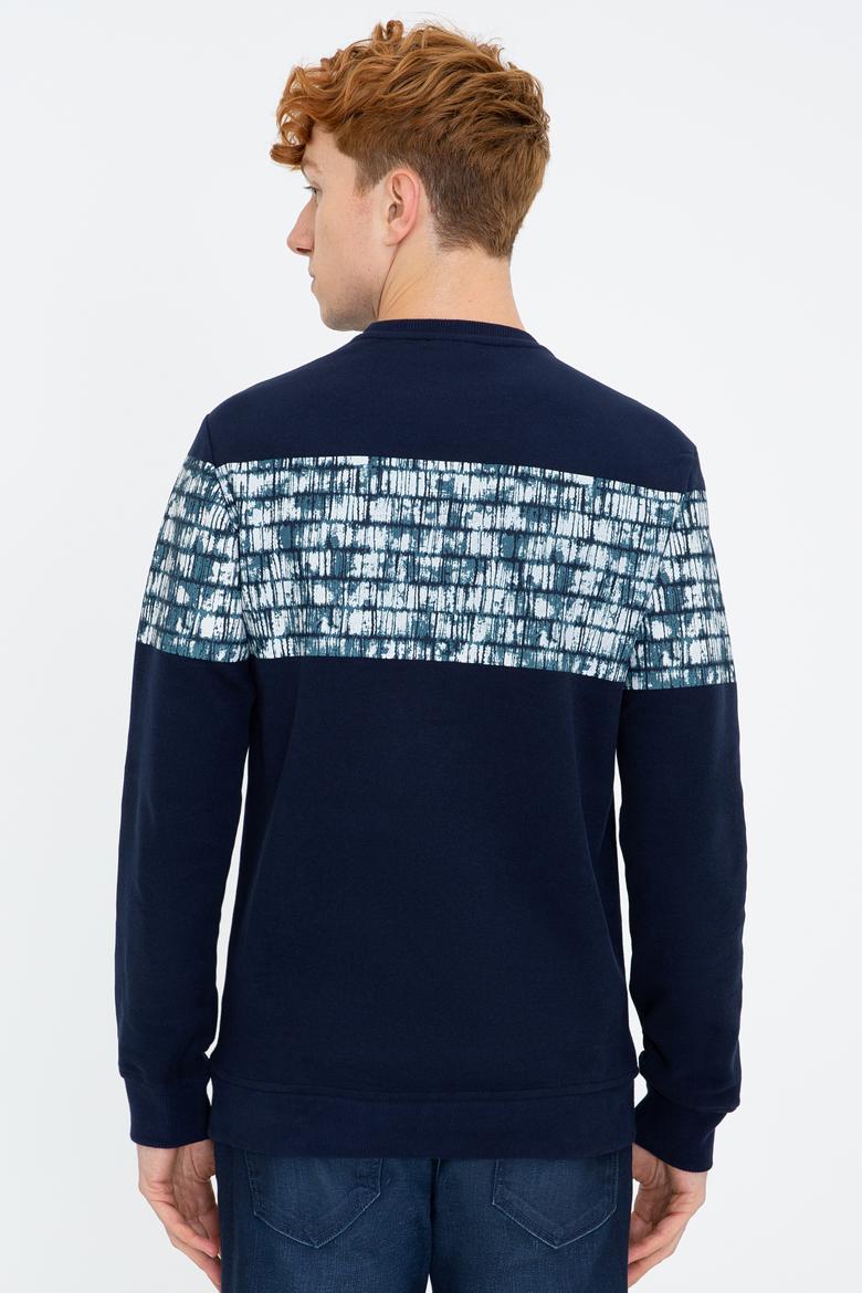 Erkek Lacivert Bisiklet Yaka Sweatshirt - 50236800011