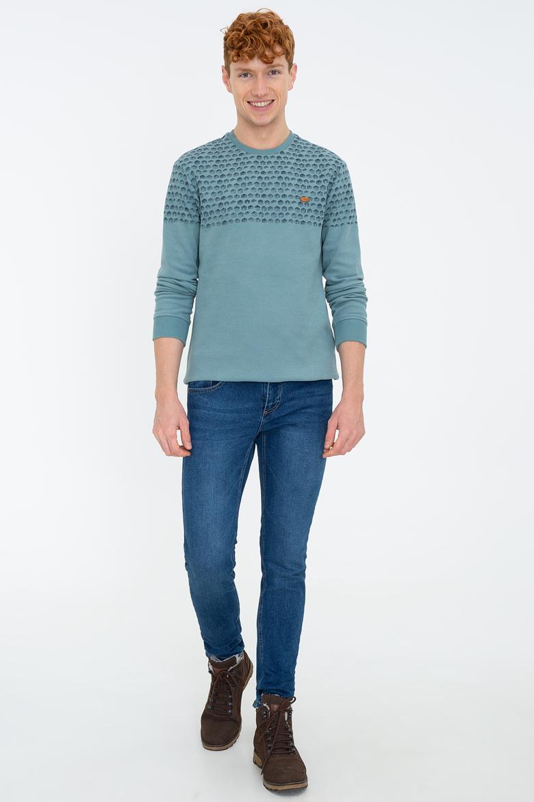 Erkek İndigo Sweatshirt - 50236802008