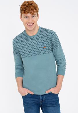 Erkek İndigo Sweatshirt - 50236802008