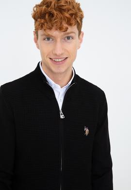 Erkek Siyah Basic Triko Hırka - 50236960010