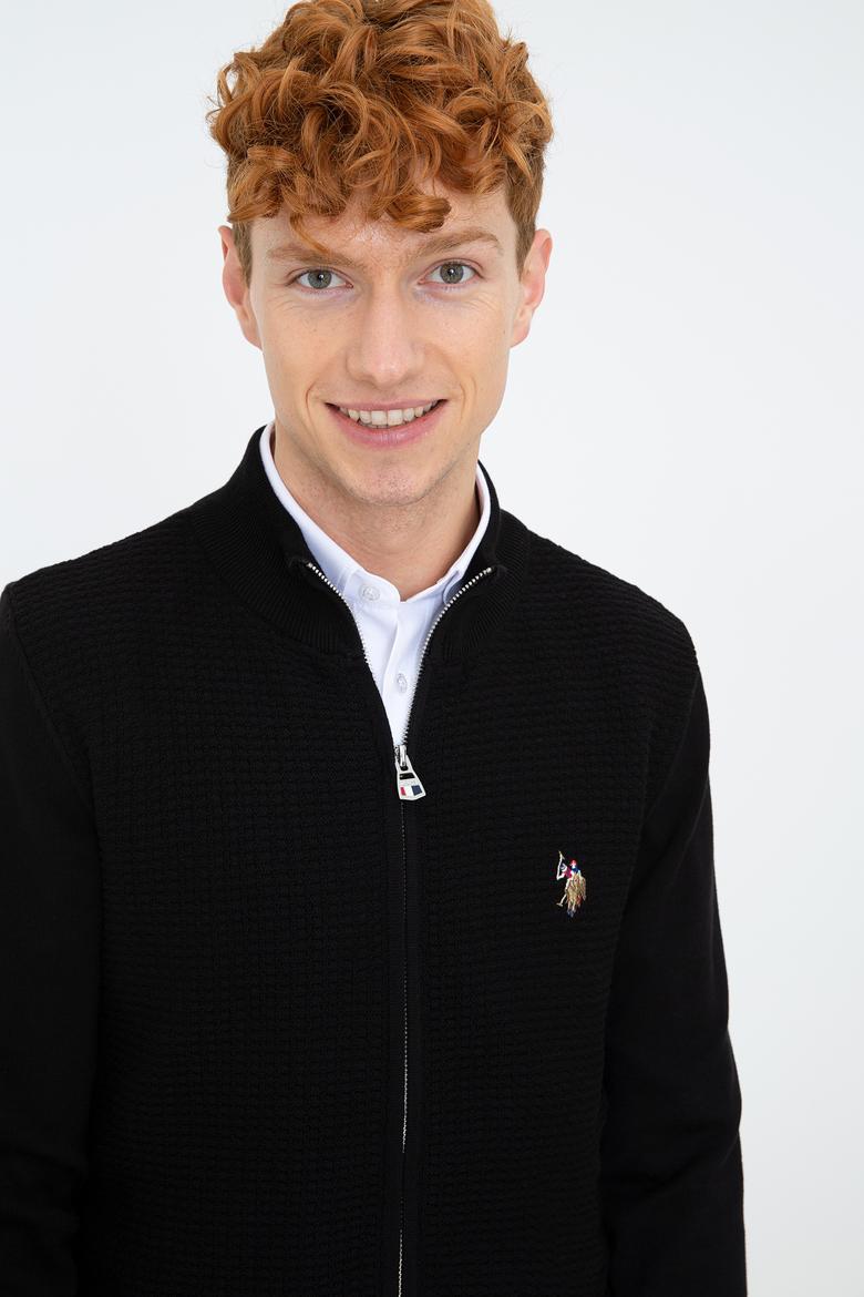 Erkek Siyah Basic Triko Hırka - 50236960010